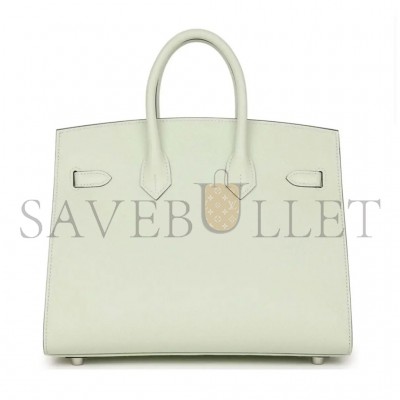 HERMÈS BIRKIN 25 SWIFT LEATHER BUBBLE GREEN SILVER BUCKLE BAG H049362CK01 (25*20*13cm)